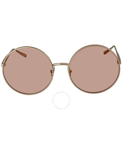 Alaïa Azzedine Brown Round Sunglasses - Pink