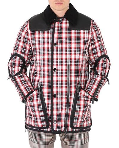 Burberry Bright Check Diamond-quilted Barn Jacket - Red
