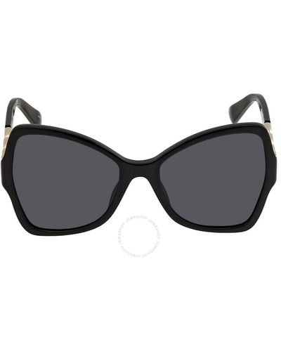 Moschino Mchino Dark Grey Butterfly Sunglasses M099/s 0807/ir 54 - Blue
