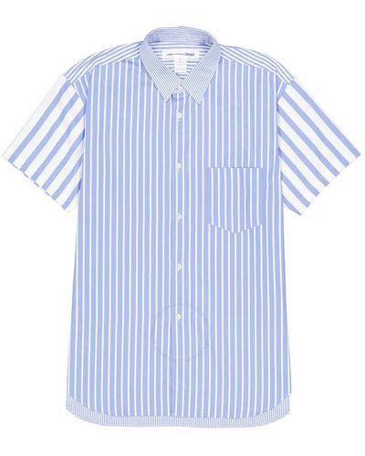 Comme des Garçons Short Sleeve Striped Shirt - Blue