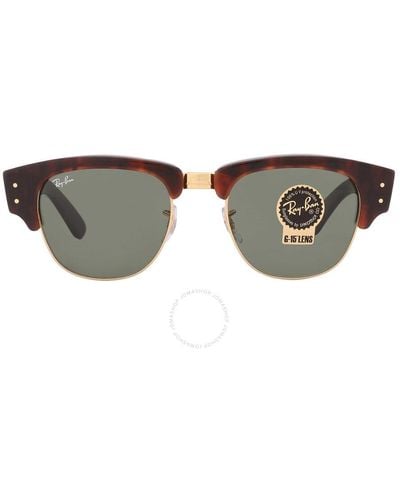 Ray-Ban Mega Clubmaster Green Square Sunglasses Rb0316s 990/31 53 - Brown