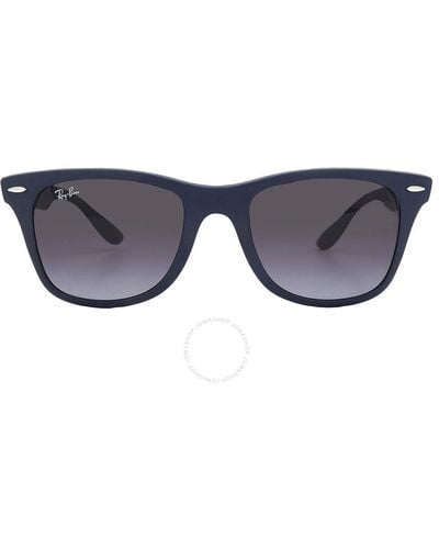Ray-Ban Wayfarer Liteforce Gray Gradient Square Sunglasses Rb4195 63318g 52 - Blue