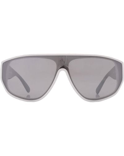 Moncler Tronn Grey Mirror Shield Sunglasses Ml0260 21c 138