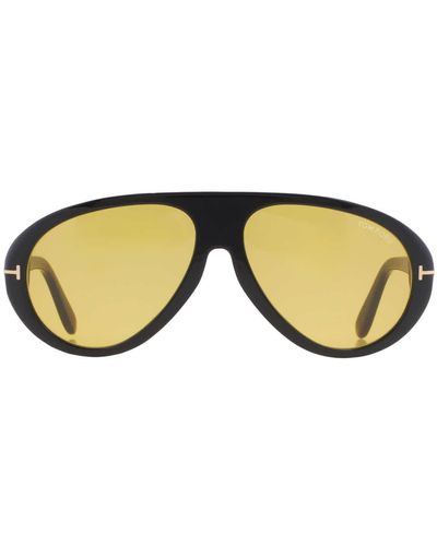 Tom Ford Camillo Brown Pilot Sunglasses Ft0988 01e 60 - Yellow