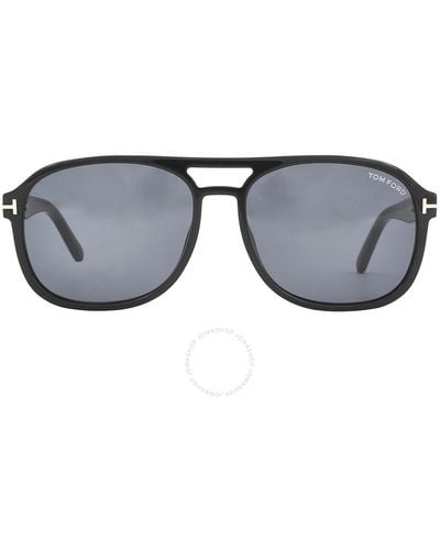 Tom Ford Rosco Smoke Pilot Sunglasses Ft1022 01a 58 - Gray