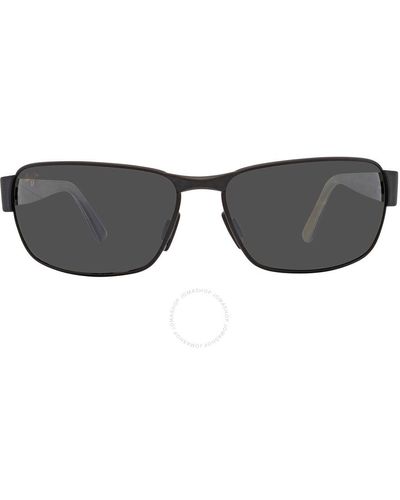 Maui Jim Black Coral Neutral Gray Rectangular Sunglasses 249-2m 65
