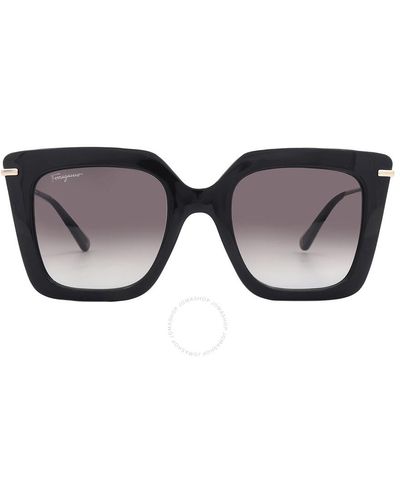 Ferragamo Gray Gradient Butterfly Sunglasses Sf1041s 001 51 - Black