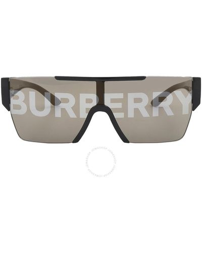Burberry Gold With Silver Shield Sunglasses Be4291 3001g 38 - Multicolour