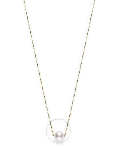 Mikimoto Akoya Pearl Pendant Necklace With 18k Yellow Gold 8mm A+ Grade - Metallic