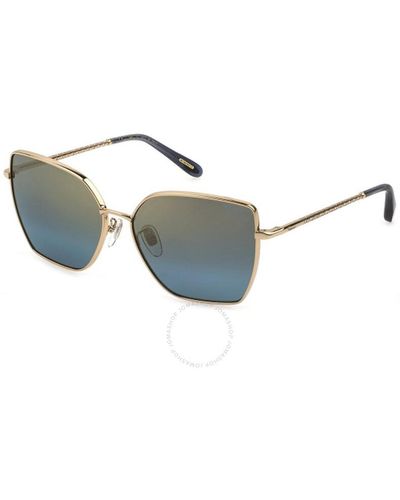 Chopard Blue Mirror Gold Butterfly Sunglasses Schf76v 300g 59 - Metallic