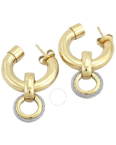 Charriol St. Tropez Mariner Yellow Gold Pvd Steel Cable Earrings - Metallic