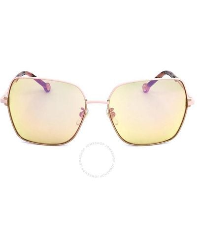 Carolina Herrera Gold Butterfly Sunglasses She174 2amx 54 - Pink