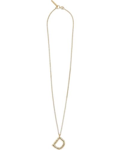 Burberry Alphabet D Charm Gold-plated Necklace - White