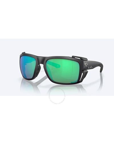 Costa Del Mar King Tide 8 Green Mirror Polarized Glass Wrap Sunglasses 6s9111 911102 60