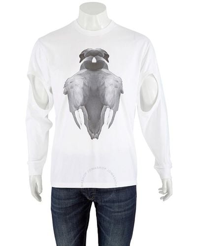 Burberry Swan Print Cut-out T-shirt - White