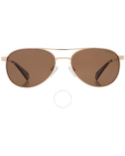 Polaroid Core Bronze Polarized Pilot Sunglasses Pld 6070/s/x 0j5g/sp 56 - Brown