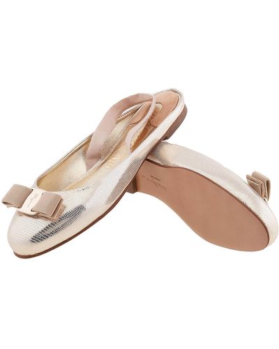 Ferragamo Varina Slingback Ballet Flats - Brown