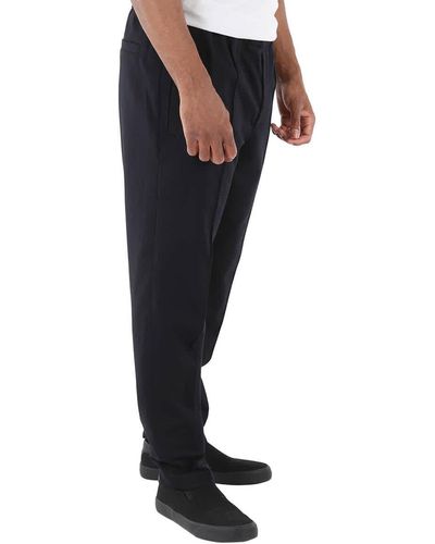 Moncler Elastic-waist Flannel Trousers - Black