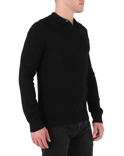 A_COLD_WALL* Long Sleeve Merino Wool Polo Shirt - Black