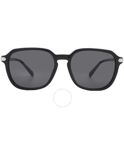 COACH Gray Square Sunglasses Hc8383u 500287 55 - Black