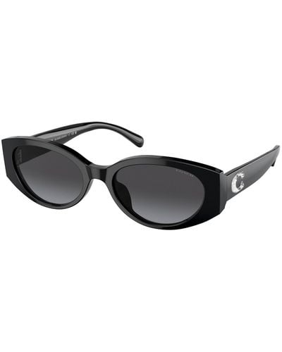 COACH Grey Gradient Oval Sunglasses - Black