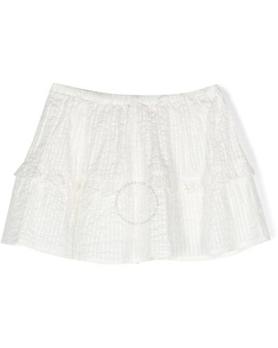 Bonpoint Tiered Jupe Cattleya Cotton Skirt - White