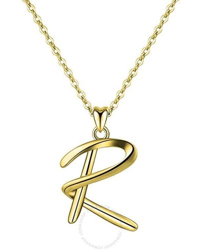 Rachel Glauber Stylish 14k Gold Plated Initial Necklace. - Metallic