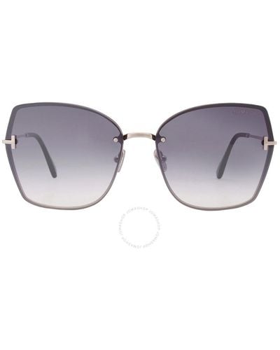 Tom Ford Nickie Smoke Mirror Butterfly Sunglasses Ft1107 16c 62 - Grey
