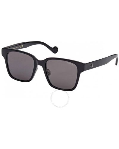 Moncler Smoke Rectangular Sunglasses Ml0235-k 01a 53 - Black