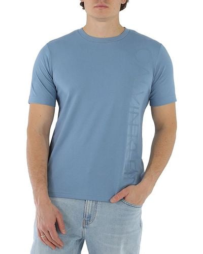 Calvin Klein Vertical Logo Knit Casual T-shirt - Blue