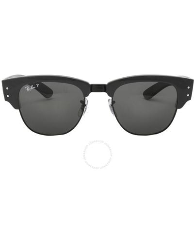 Ray-Ban Mega Clubmaster Polarized Black Square Sunglasses Rb0316s 136748 53 - Grey