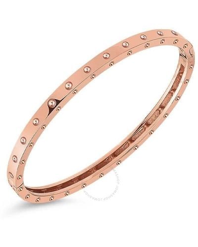 Roberto Coin 18k Rose Gold Symphony Pois Moi Dimpled Bangle Bracelet - Metallic