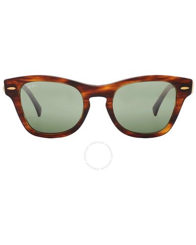 Ray-Ban Green Mirror Square Sunglasses Rb0707sm 954/g4 50 - Brown