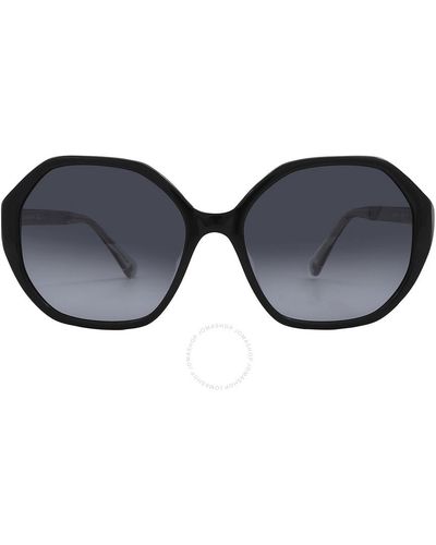 Kate Spade Grey Shaded Geometric Sunglasses Waverly/g/s 0807/9o 57 - Black
