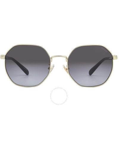 COACH Gray Gradient Oval Sunglasses Hc7147 90058g 56 - Black
