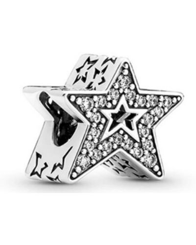 PANDORA Sterling Silver Asymmetric Star Charm - White