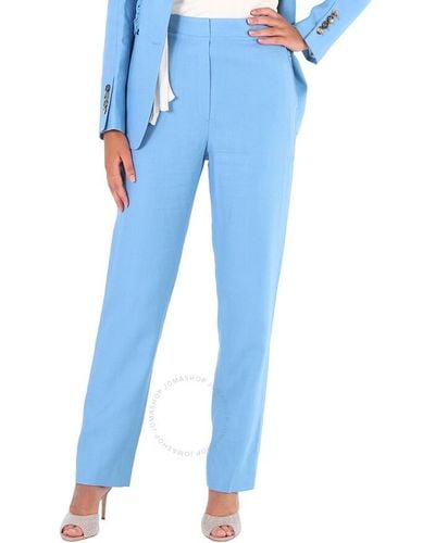 Burberry Topaz Jersey Sash Detail Tailored Pants - Blue
