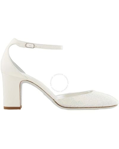 Rene Caovilla Elsie 75 Crystal Court Shoes - White