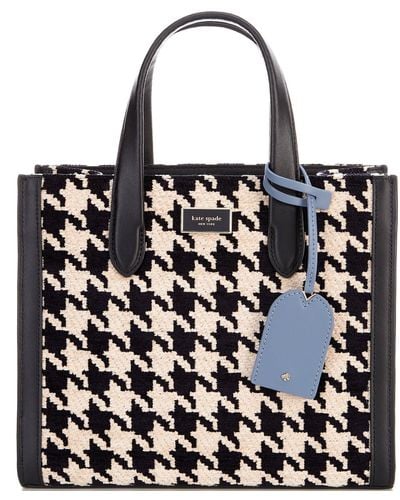 Kate Spade Manhattan Houndstooth Chenille Small Tote - Black