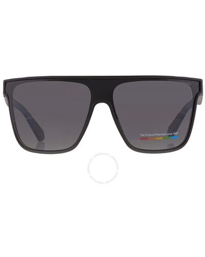 Polaroid Core Polarized Grey Browline Sunglasses - Black