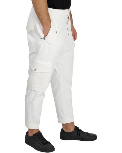 Balmain Mid-rise Tapered Cargo Pants - White