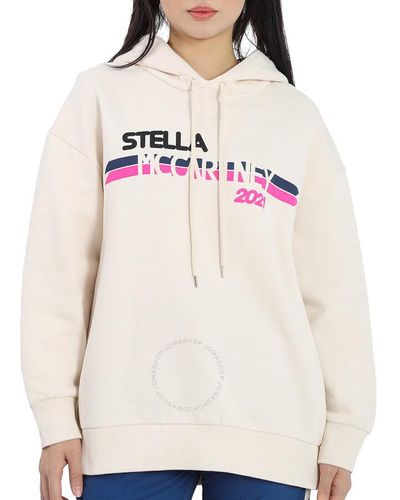 Stella McCartney Cream Moto Logo-print Hoodie - Pink