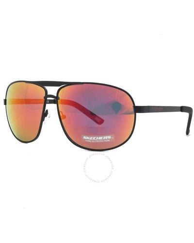 Skechers Bordeaux Mirror Pilot Sunglasses Se6077 02u 65 - Brown