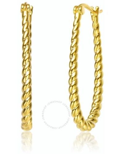 Rachel Glauber 14k Gold Plated "u" Large Hoop Earrings - Metallic