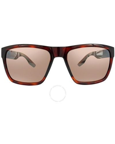 Costa Del Mar Paunch Xl Copper Silver Mirror Polarized Polycarbonate Square Sunglasses 6s9050 905007 59 - Brown