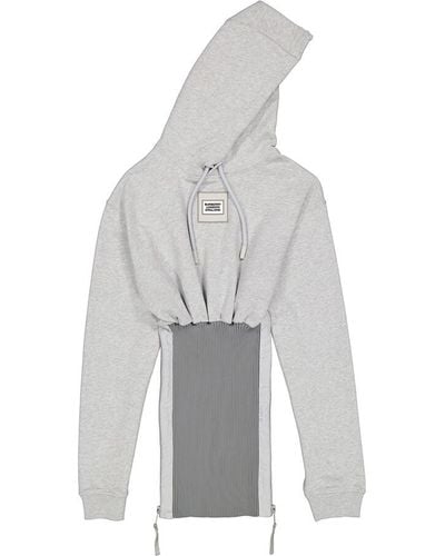 Burberry Reconstructed Cotton Hoodie - Gray