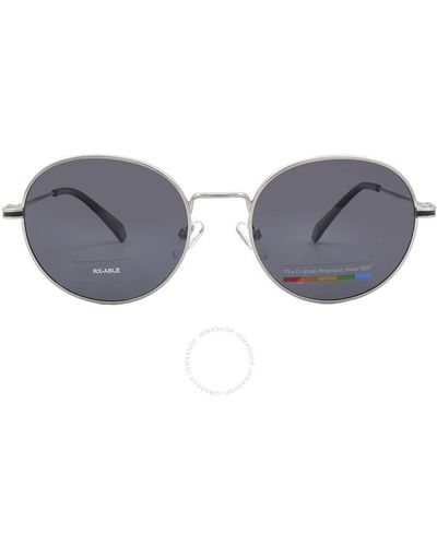 Polaroid Polarized Grey Round Sunglasses Pld 6105/s/x 0010/m9 53