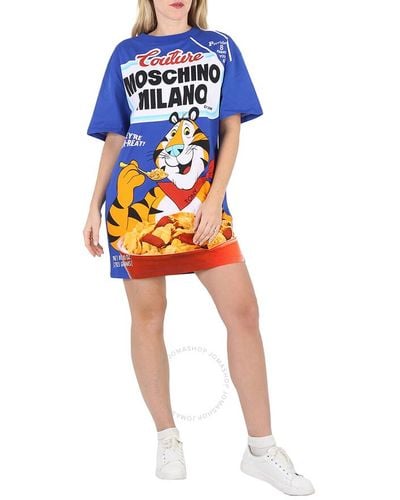 Moschino X kellogg's Tony The Tiger Graphic T-shirt Dress - Blue