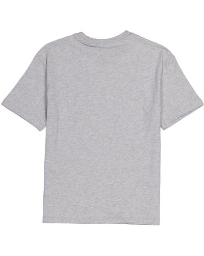 MSGM Boys Gray Cotton Logo Print T-shirt