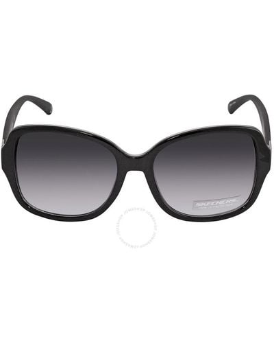 Skechers Smoke Gradient Square Sunglasses Se6047 01b 57 - Gray